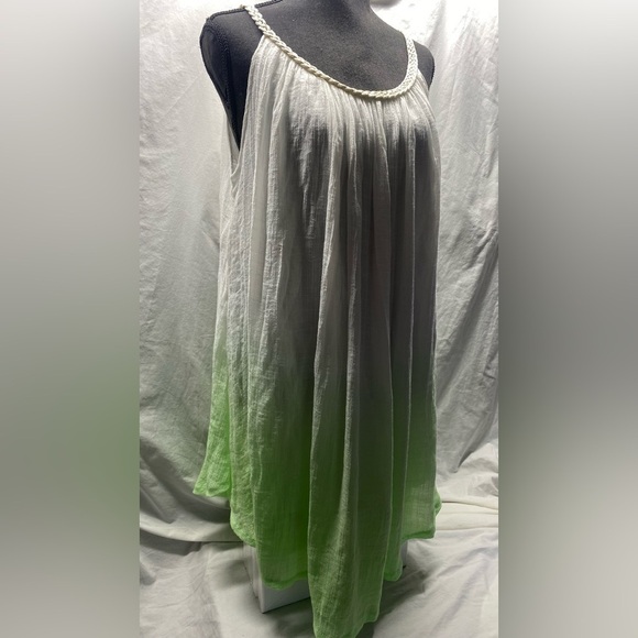 NWT Asymmetrical Cotton Gauze Cami Midi Dress Beach Cover Up sz L Boho Style - Picture 6 of 12